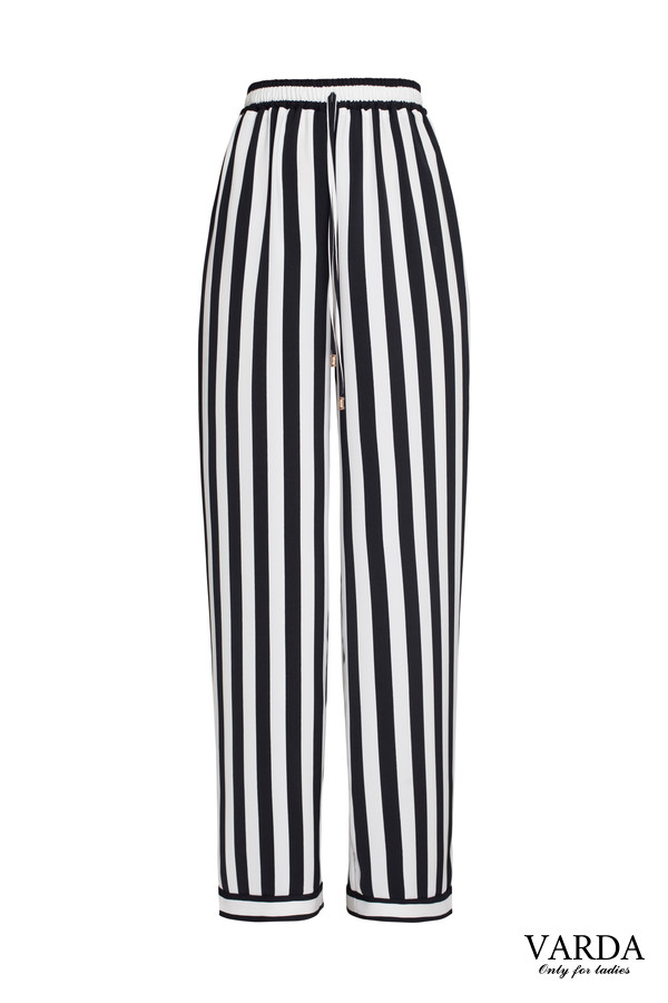 Trousers Stripes black and white