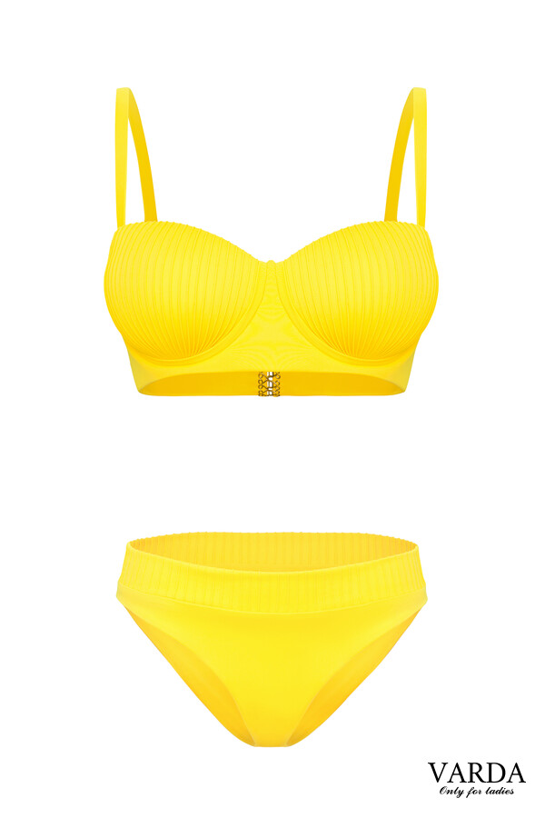 Palermo Yellow Ribbed Swimsuit