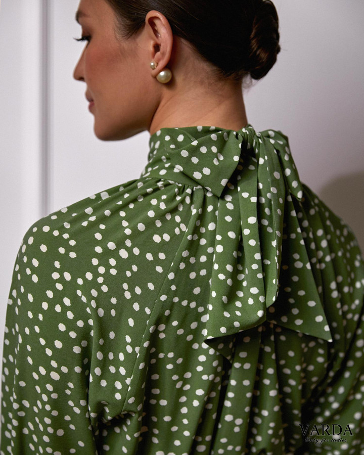 Green Polka Dot Blouse