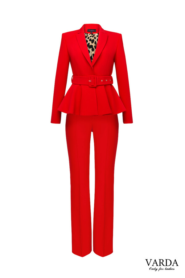 Red pants suit discount